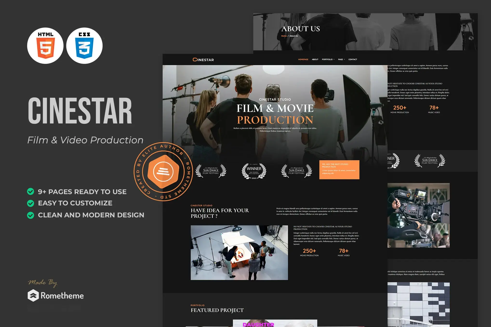 Cinestar - Film & Video Production HTML Template