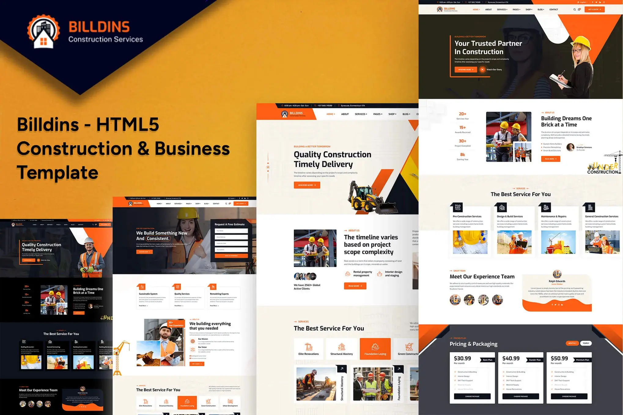 Billdins - HTML5 Construction & Business Template