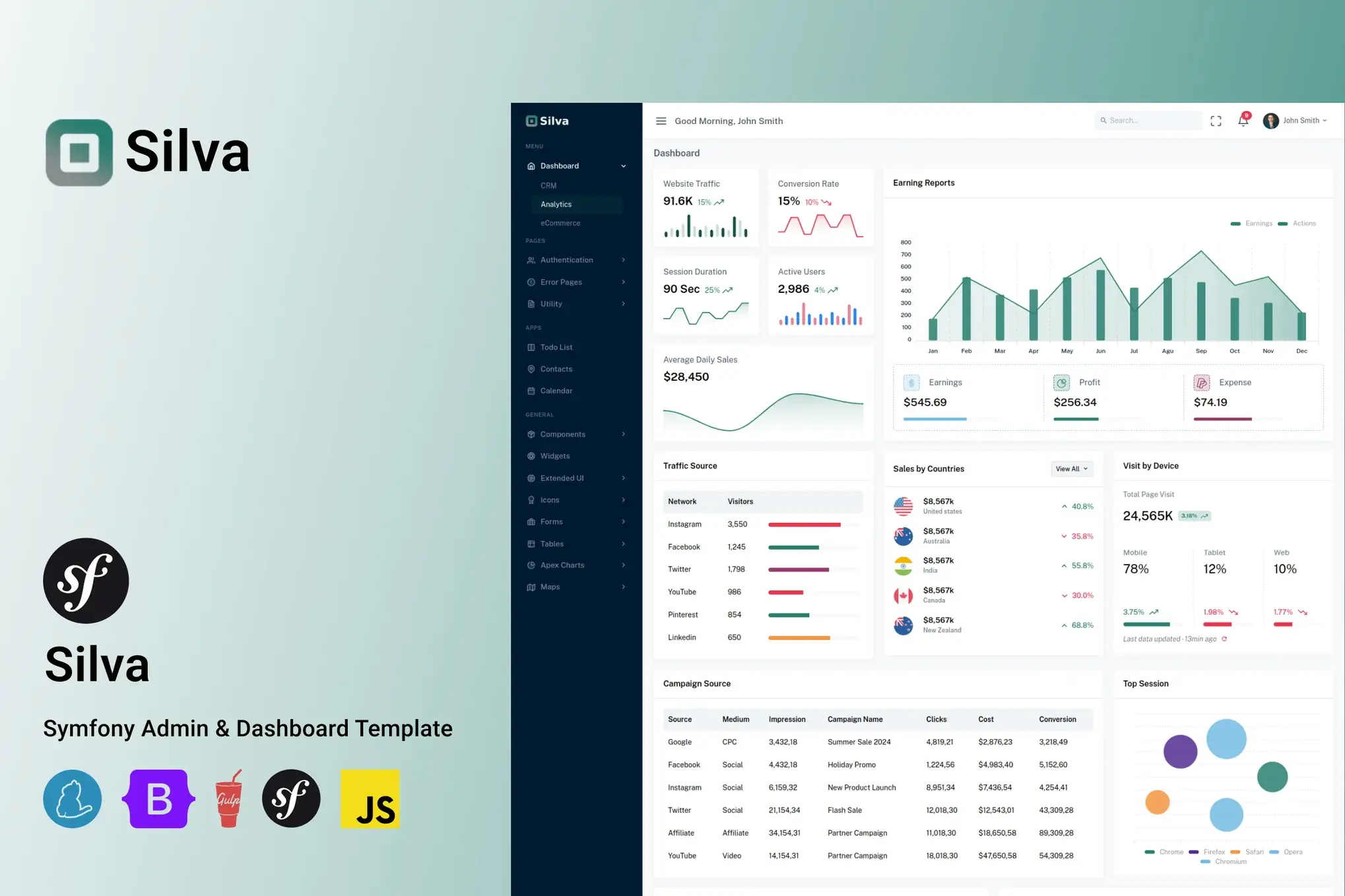 Silva - Symfony Admin Dashboard Template